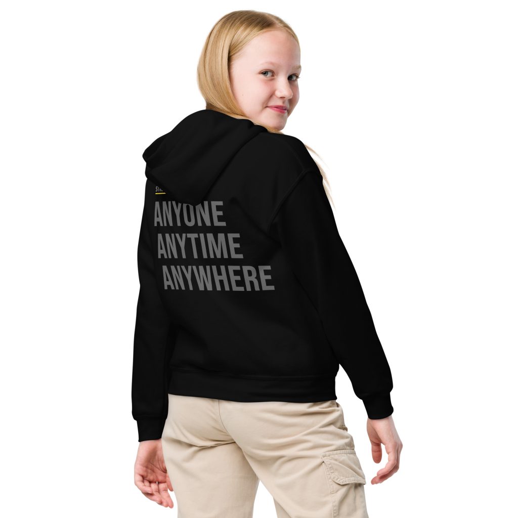 Hoodie für Jugendliche und Kinder schwarz
